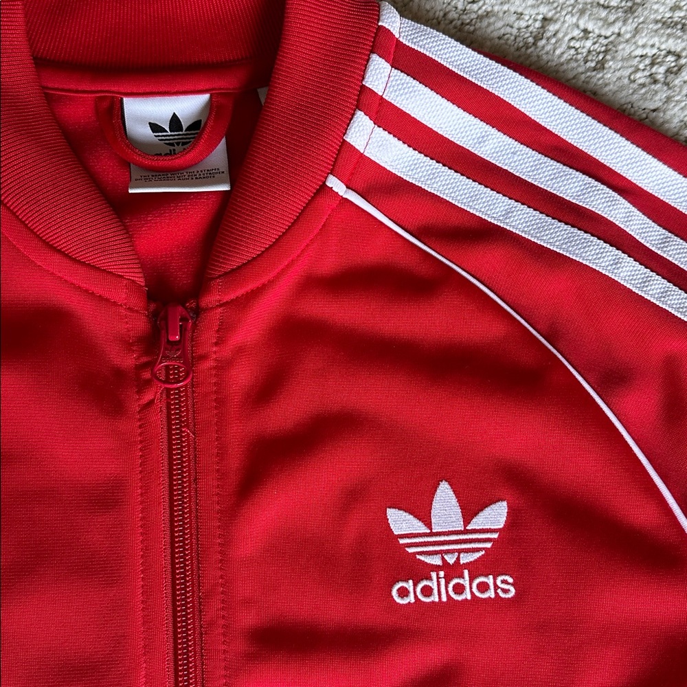 Adidas Red Jacket with White Accents